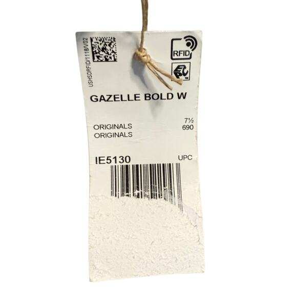 Adidas Gazelle Bold Triple White Platform Sneakers Women’s Size 9 New No Box - Picture 9 of 9